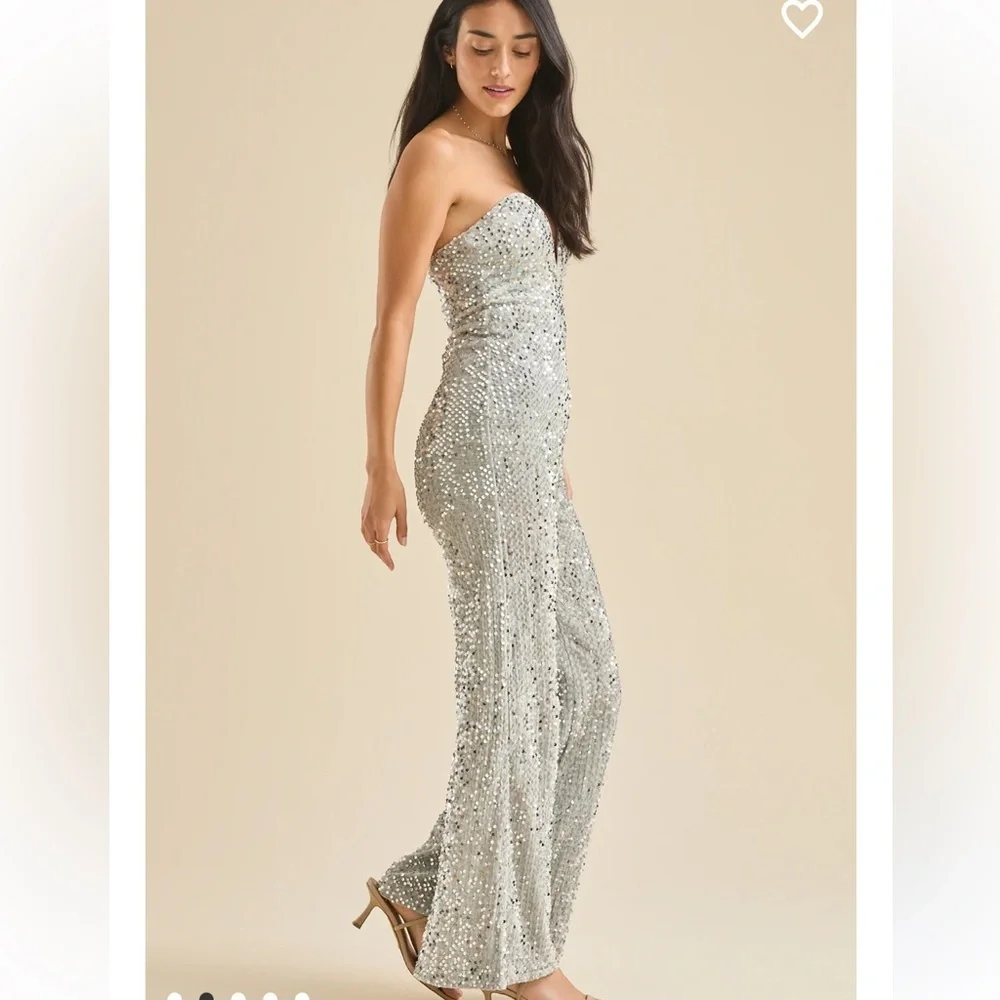 New with tags Altar’d state Raina sequin jumpsuit_5